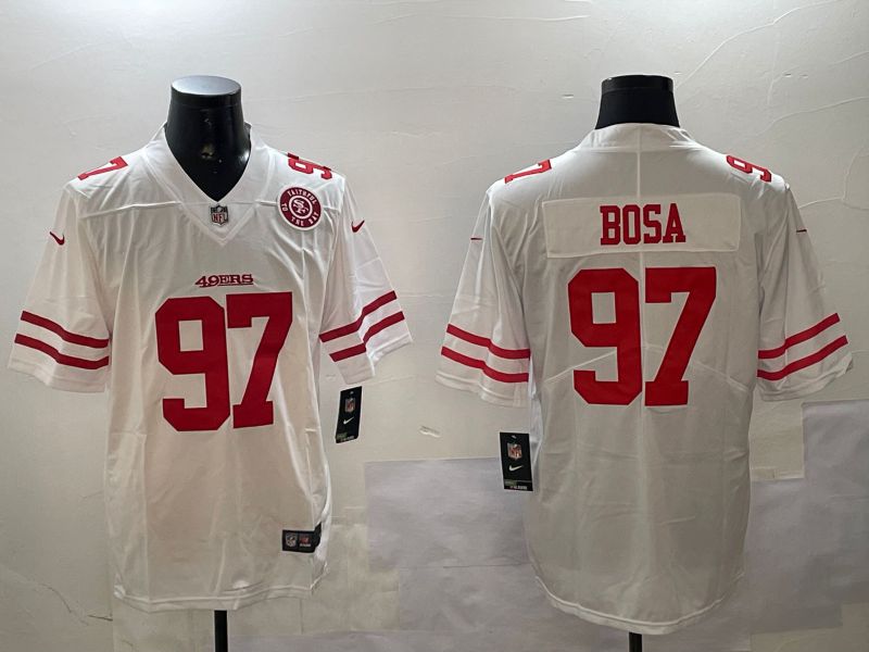 Men San Francisco 49ers 97 Bosa White Second generation 2024 Nike Limited NFL Jersey style 4